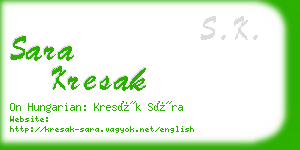 sara kresak business card